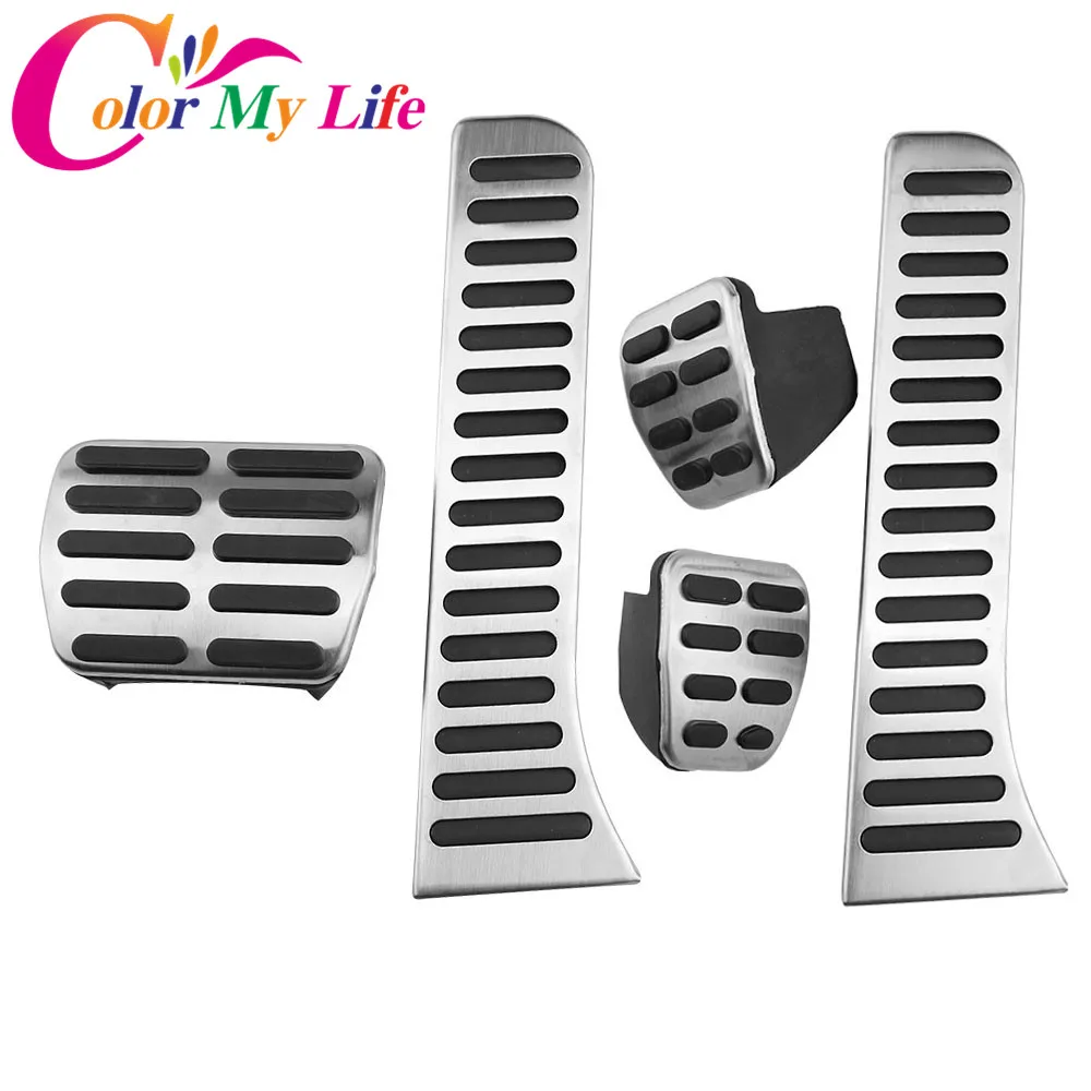 Color My Life Car Gas Pedal Brake Pedals Cover for Volkswagen VW Caddy 2004-2015 Auto Pedals Kit Parts