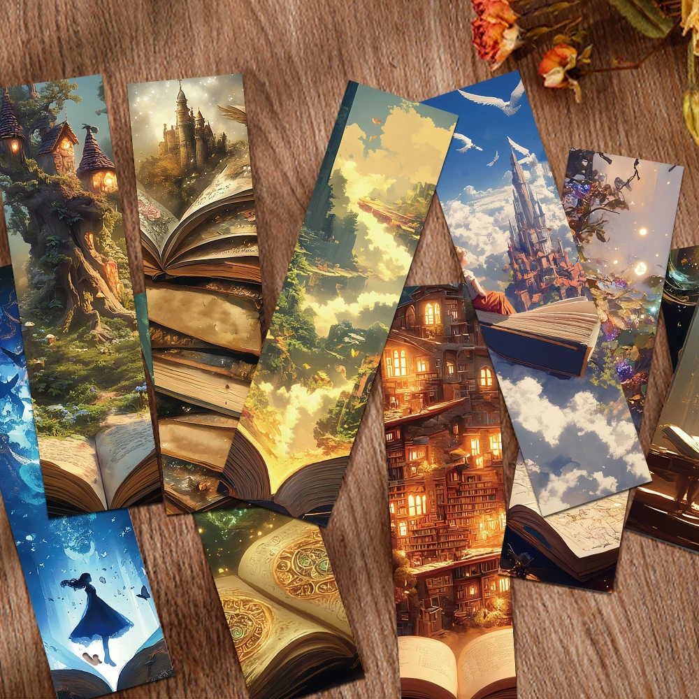 30pcs Fantasy Reading Bookmark Reading Pages Books Annotated School Stationary Supplies DIY Creative Aesthetic Bookmark Gifts bookmarks stationery supplies