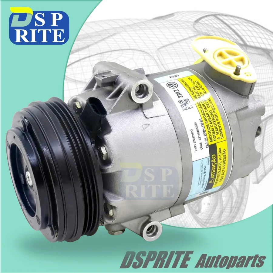 Nuovo Compressore Ac 5U0820803J Per Vw Golf Fox Gol Cod Crossfox Saveiro Voyage Spacefox Polo 5 U0820803 Cs20053