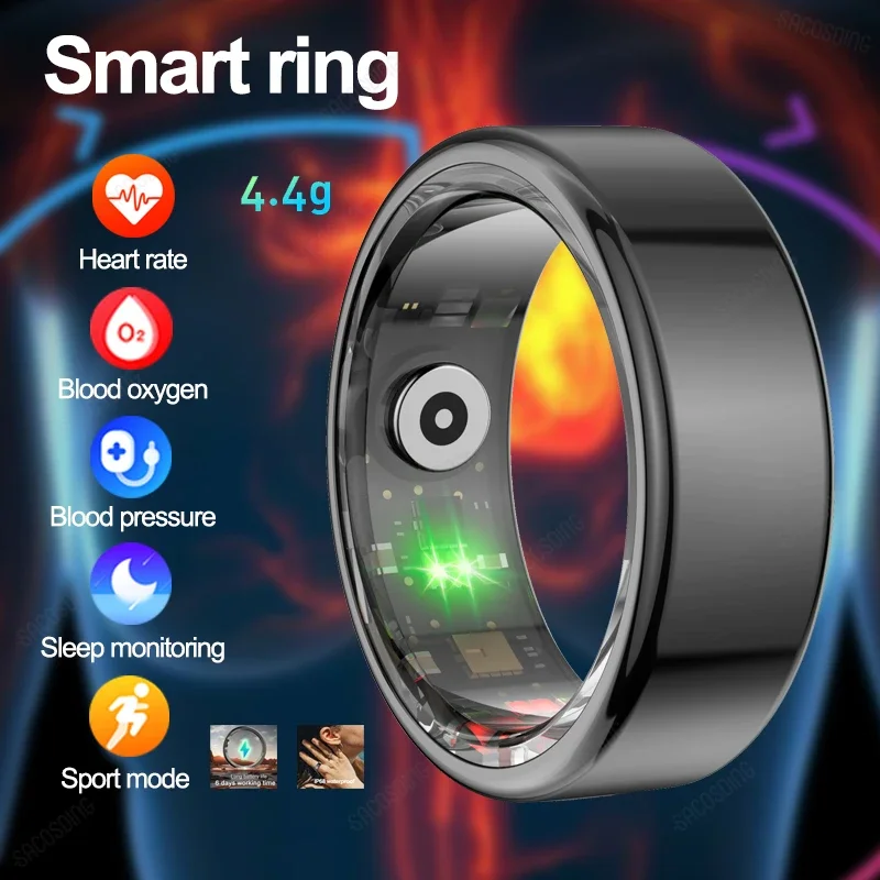 

Smart Ring Men Women Heart Rate Blood Oxygen Sleep Health Monitor Sport Activity Fitness Tracker Smart Ring For Android IOS 2024