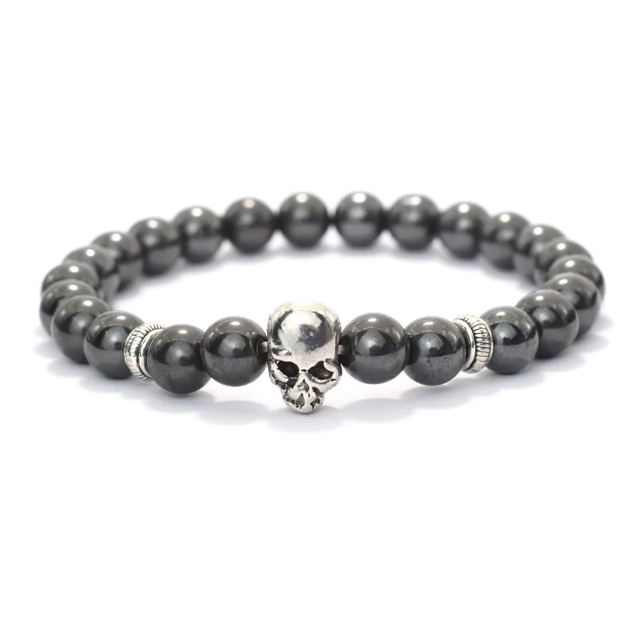 Men Lava Beaded Hematite Meditation Bracelet