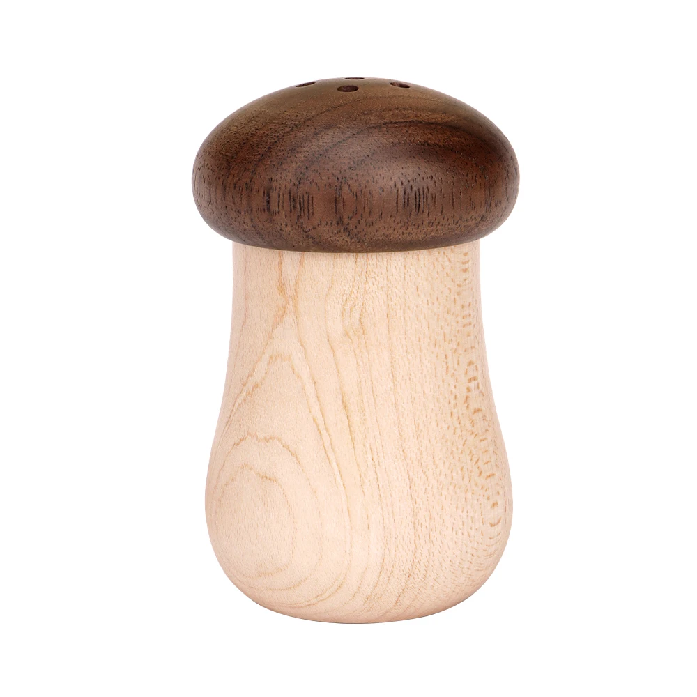 

Made of high-quality walnut and maple, durable, removable, vintage color and lovely mushroom shaped toothpick box