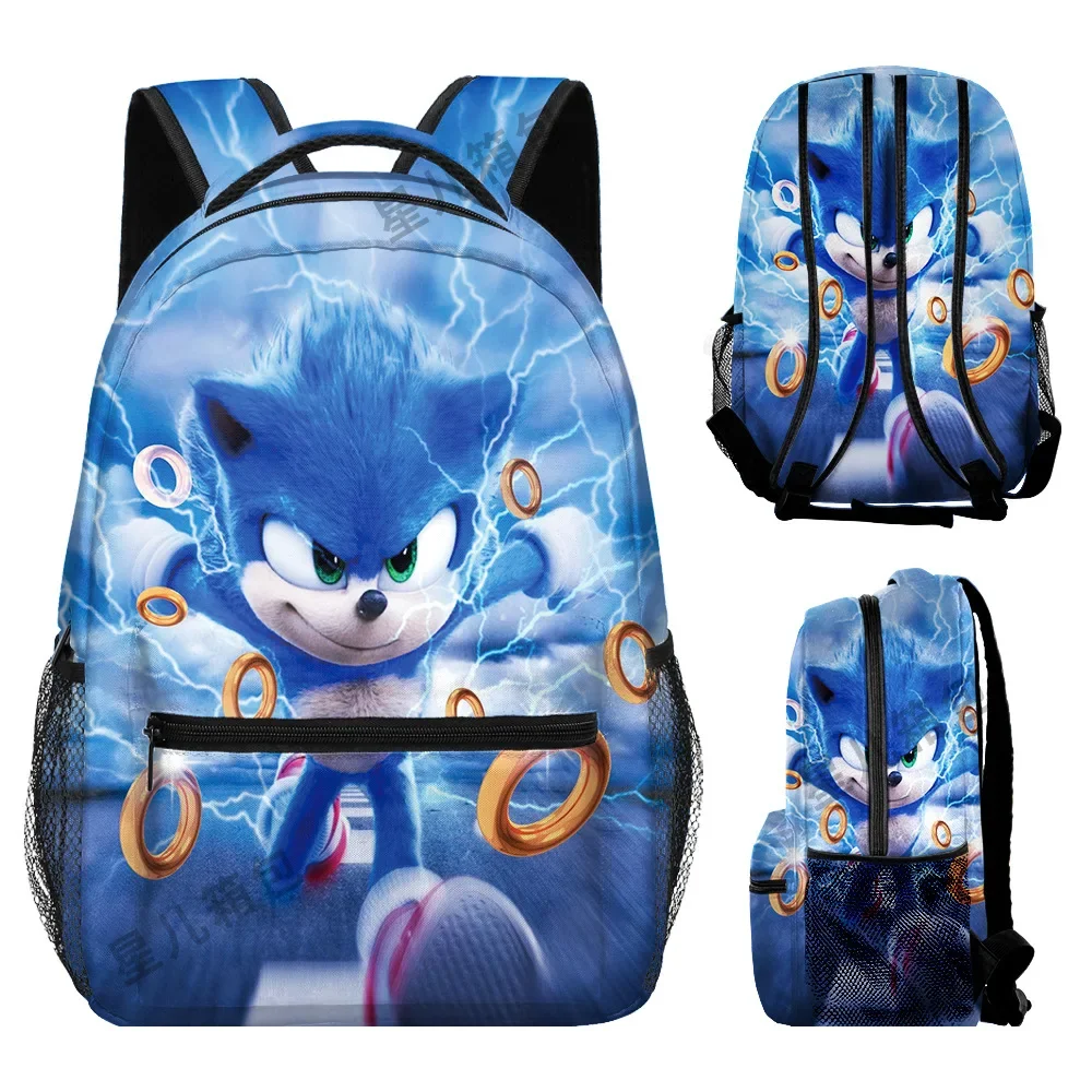 

Sonic School Bag Sonic Elementary and Middle School Students Anime Backpack Full Printed Cartoon Backpack Cartoon School Bag