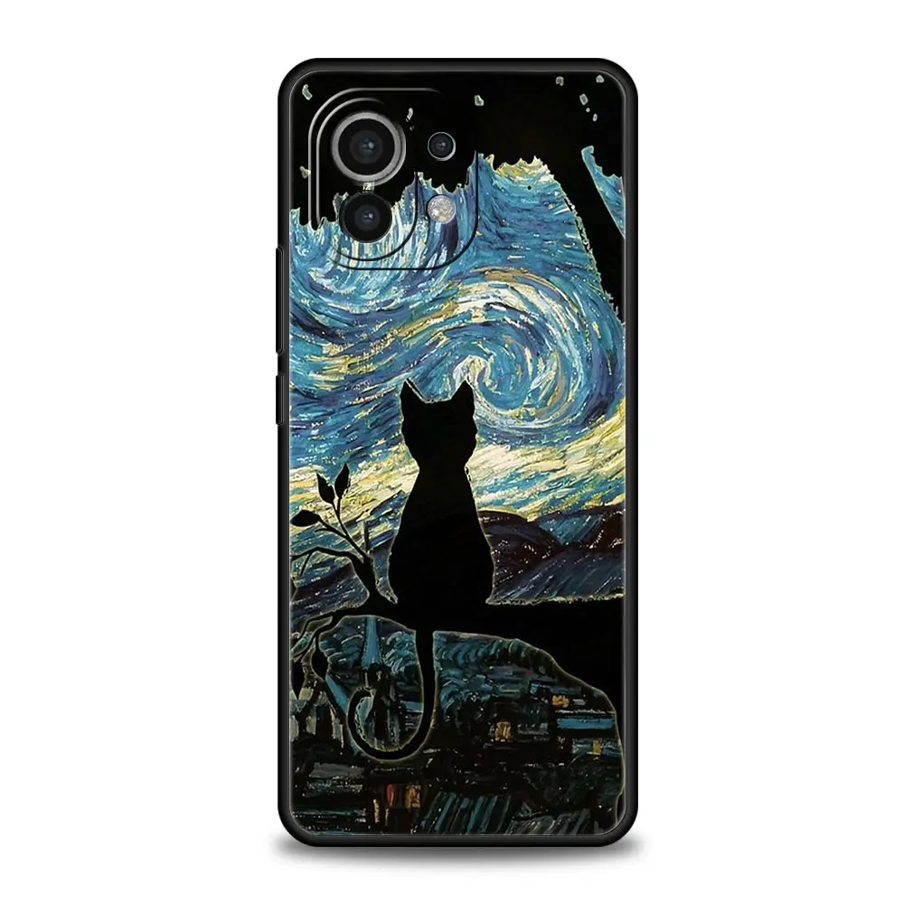 Charming Black Cat Cartoon Soft Phone Case Cover