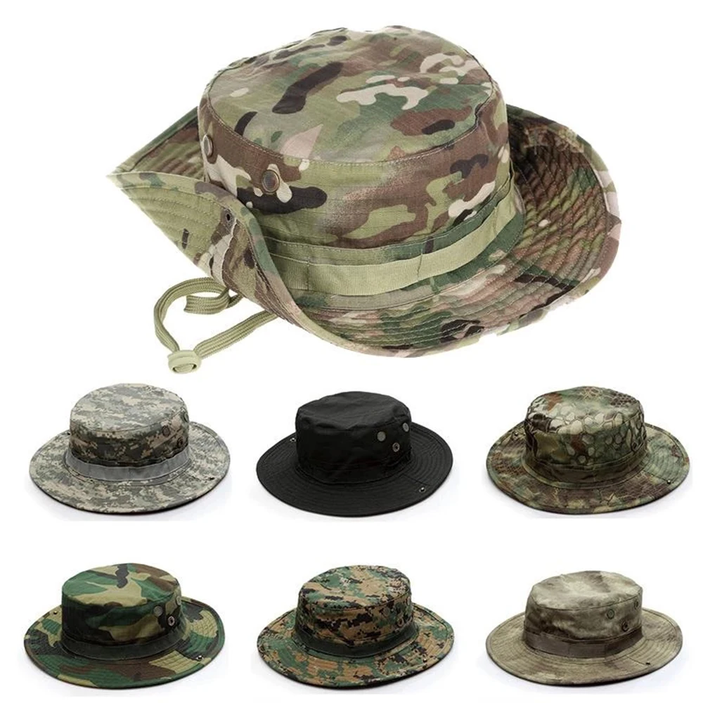 Multicam Boonie Hat Military Camouflage Bucket Hats Army Hunting Outdoor  Hiking Fishing Sun Protector Fisherman Cap Tactical Men - AliExpress