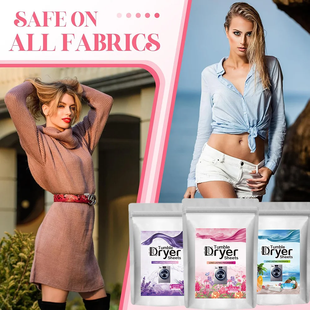 Fabric Softener Sheet For Dryers Reduce Static Absorption Lasting Fragrance Effective Antibacterial Clothes Softness Shee 80pcs fabric softener sheets