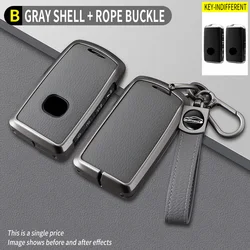 Premium Zinc Alloy Leather Car Key Case Cover - 2/3 Button Design, Sleek and Durable Key Accessory (Ss 3- Grey)