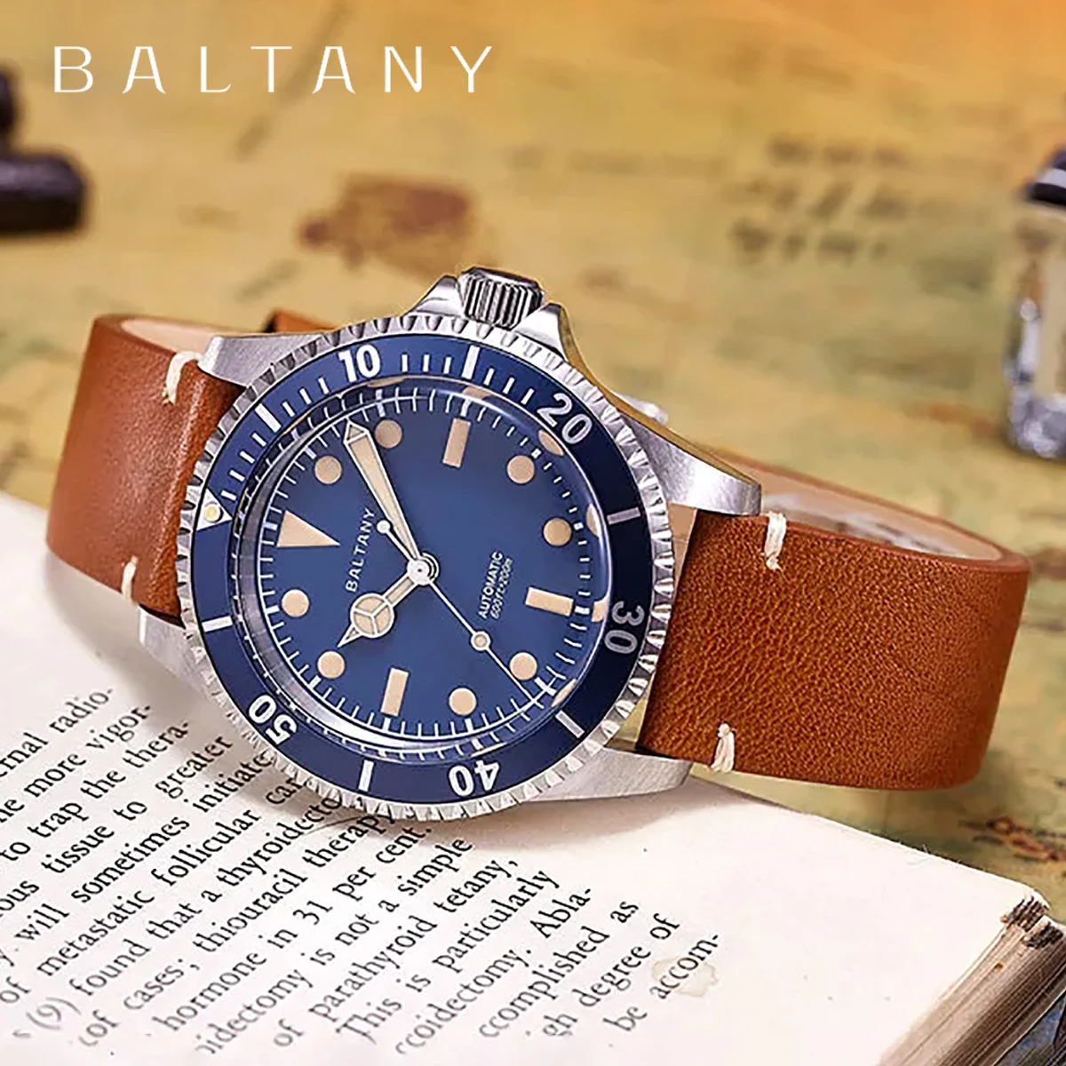 

Baltany 2024 New NH38 Men's Automatic Mechanical Watch Top of the line Sapphire Diving Sport 20Bar C3 Glow Retro Watch for Men