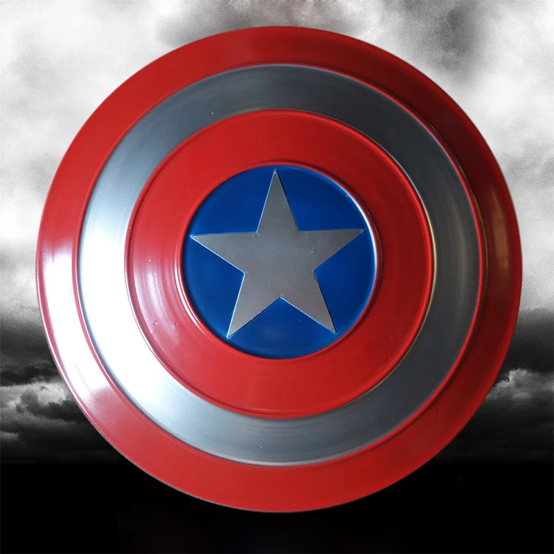 

Marvel The Avengers Costume Captain America Full Metal Shield Hanging Cos Toy Steve Rogers Party Accessory Home Art Decor 1: 1