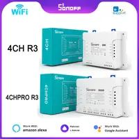 SONOFF 4CHPROR3 4 Gang Wifi Smart Home Switch Wireless Remote Controller Wifi Breaker Relay Module Via EWelink Alexa Google Home 1