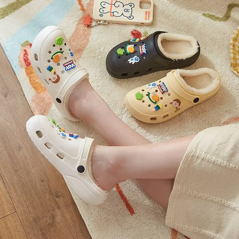 New Toy Story Alien Add Fluff Hole Sandals Adult Slippers Removable Accessories Eva Anime Home Beach Shoes Autumn Winter Shoes 2