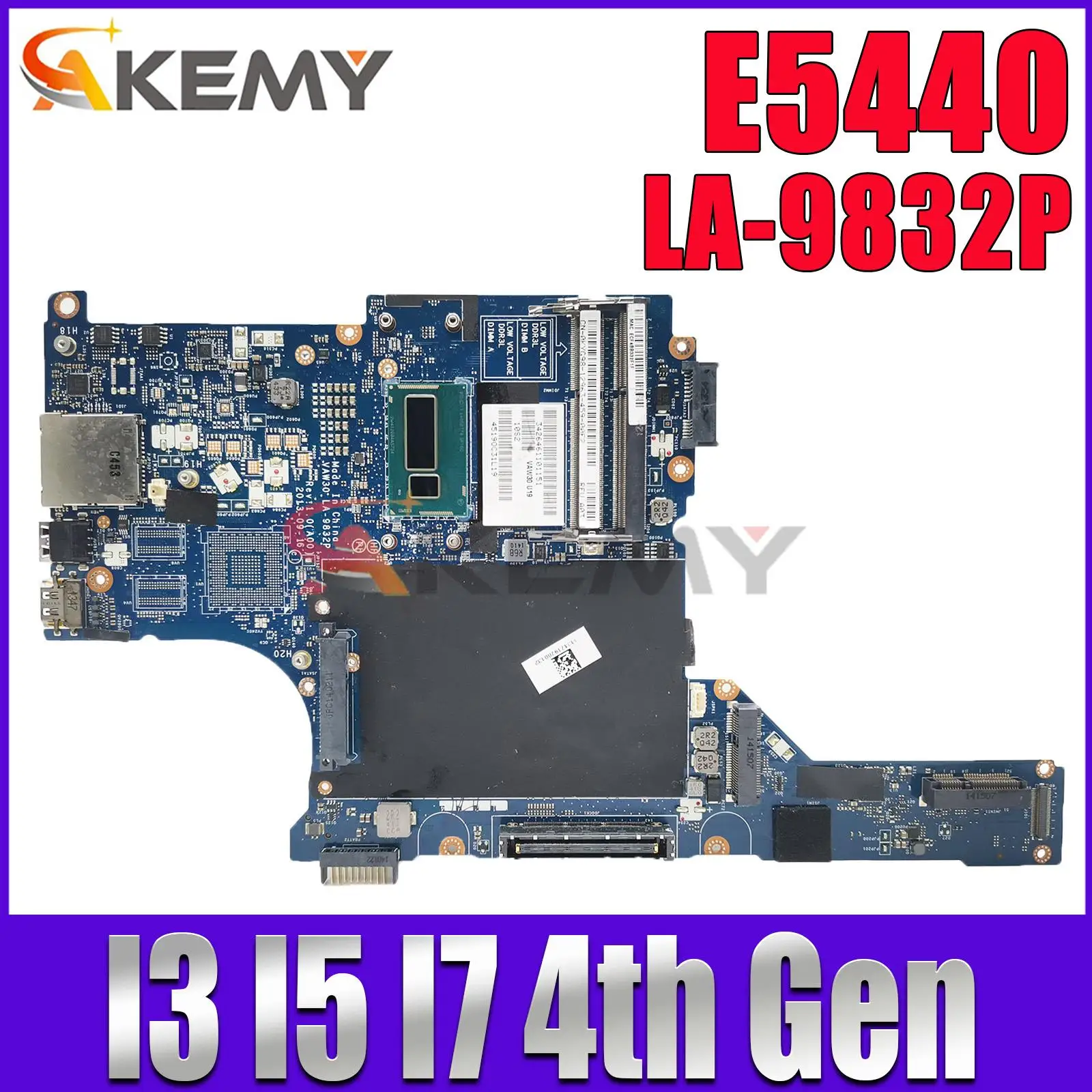 

For DELL Latitude E5440 Laptop Motherboard LA-9832P 0P9X5M 0XU0F4 0C4F9T 0P9C5W With i3 i5 i7 4th Gen CPU Notebook Mainboard