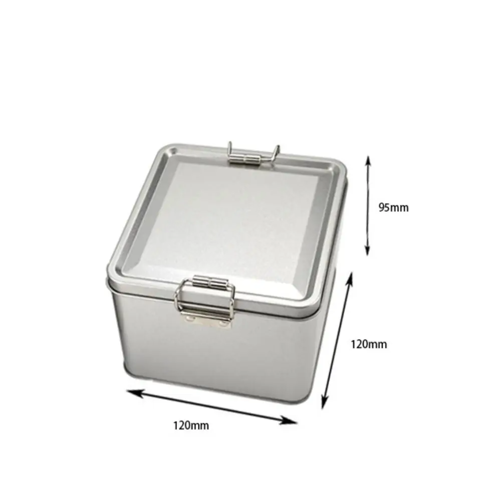 Altmodische rechteckige Eisenbox, hochwertige Aufbewahrungsbox aus Metall, Kuchenverpackungsbox, langlebig, mit Deckel, Süßigkeitenbox – Detail 6