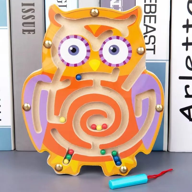wooden puzzles magnetic puzzle toys wooden toys puzzle toys Baby Montessori Toys Kids 2 to 4 Years Old Learning Educational Toys Children Magnetic Maze Busy Board Wooden Puzzle Game