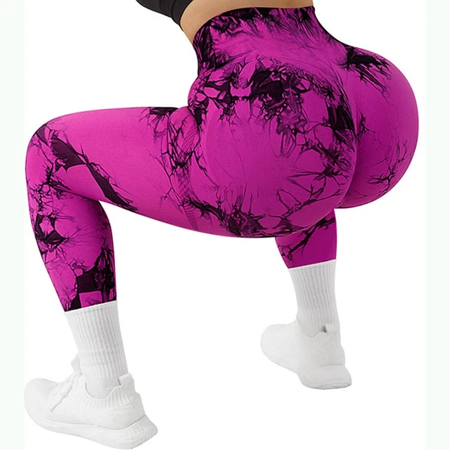 Matty M Leggingswomen's Seamless Tie-dye Yoga Pants - Scrunch