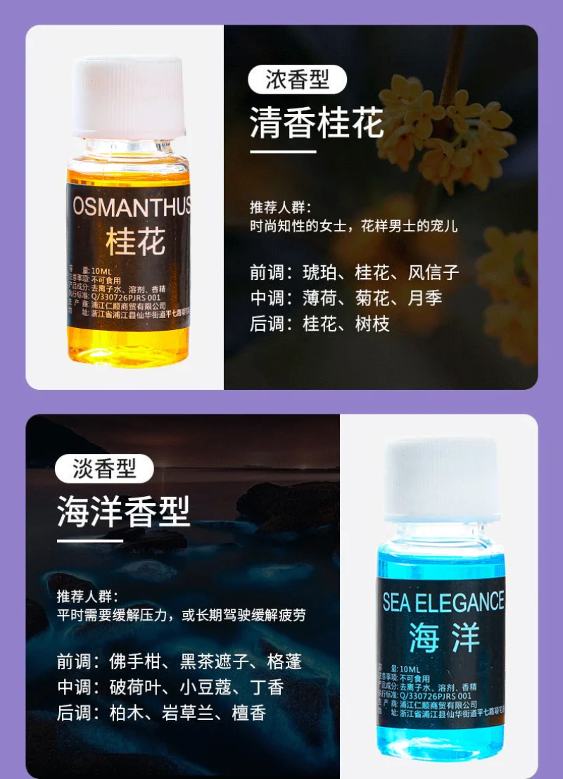 10ml Fragrances Refill for Specified Car Interior Perfumes Automatic Spray Car Fragrances Diffuser 1 Bottle Deodorants