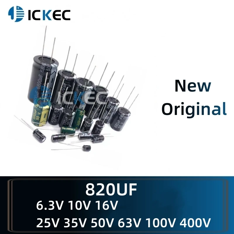 

Свинцовые встроенные электролитические конденсаторы 820UF 6,3 V 10V 16V 25V 35V 50V 63V 100V 400V
