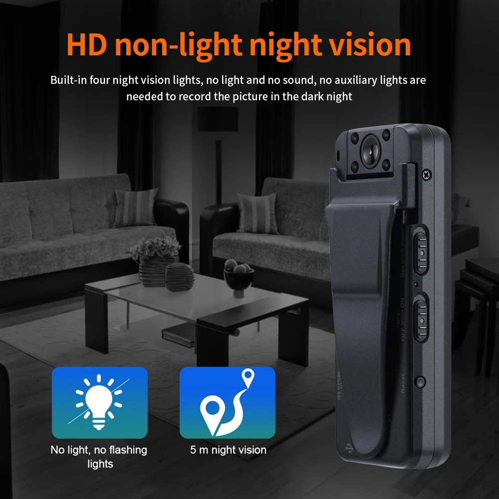 디지털 미니 DVR 소형 DV 캠코더 마이크로 카메라, 웨어러블 바디 카메라, 지지대 최대 256GB 장비, HD 1080P