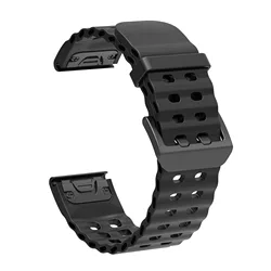 Premium Silicone Quick - Fit Watch Strap - Versatile 26mm/22mm Design - 26MM (Black)