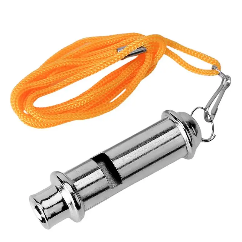 

Loud Whistle Gym Whistle Stainless Steel Metal Loud & Crisp Sound With Lanyard For Coaches Referee Dogs Training & Sports