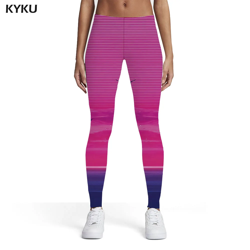 

KYKU Sun Leggings Women Animal Sport Coconut Tree Trousers Landscape Sexy Womens Leggings Pants Fitness Fashion Funky Ladies
