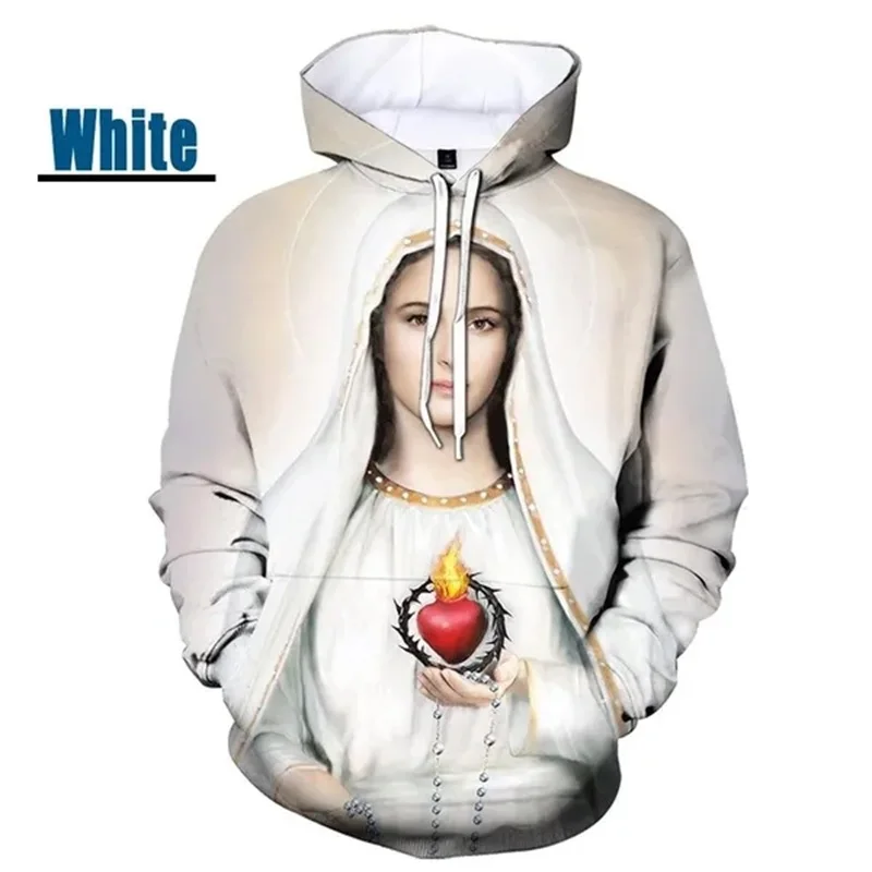 thumbnail image 1 of Sudadera con capucha gráfica de Virgen María ama a todos para hombre, sudaderas informales de gran tamaño personalizadas con estampado 3D, sudaderas para hombres, 1 of 5
