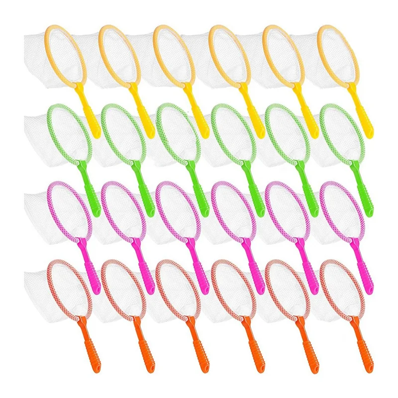WJ-24 Pcs Butterfly Bug Net For Kids Insect Collecting Net Bug Catcher Fishing Science Nature Exploration Tools