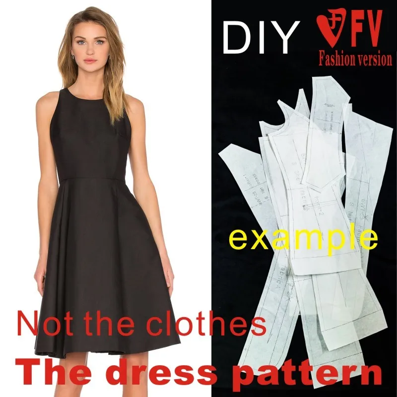 Clothing DIY The dress Dresses Sewing Pattern cutting drawing Dress Sewing Template BLQ-246