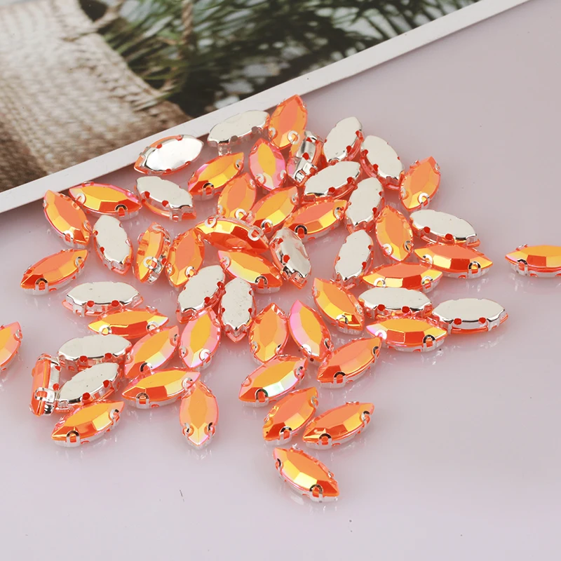 12-Color Acrylic Rhinestone Set with Silver Claw Settings for DIY Wedding Decorations