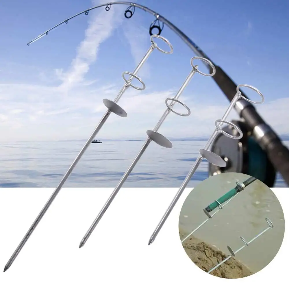 304050cmPortableFishingRodHolderSupportStainlessSteelGround