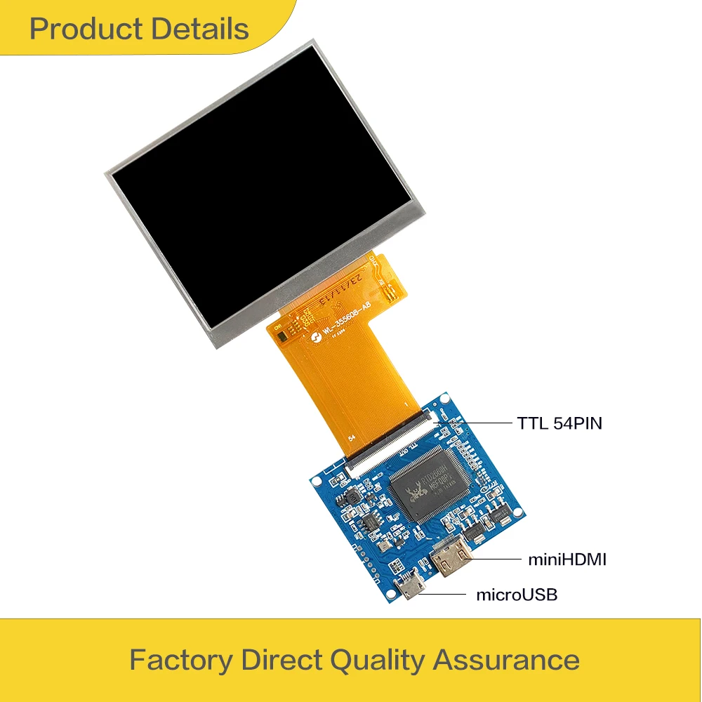 LESOWN 미니 LCD 스크린 모듈, 3.5 인치 IPS 패널, HD 640x480 해상도, 300 니트, HDMI 인터페이스 디스플레이, 라즈베리 파이 계기용
