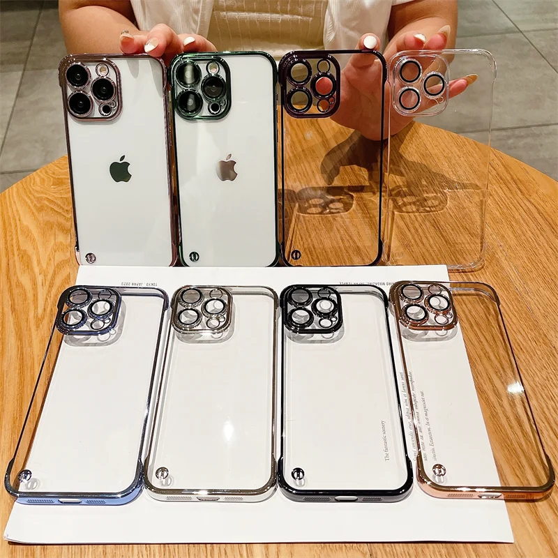 Luxury Frameless Plating Thin Shockproof Lens Film Bumper Case