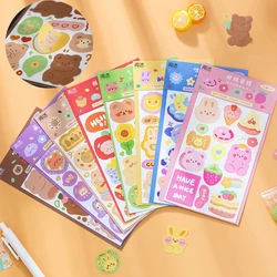 2 Sheets Cartoon Stickers Cute Scrapbooking Sticker Decoration Label Kawaii Stationery for Journal Diary Album School Supplies