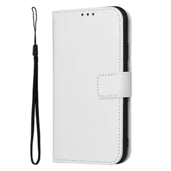 Elegant Leather Wristlet Wallet Case with Card Slots and Flip Cover for Cubot A10 (White)