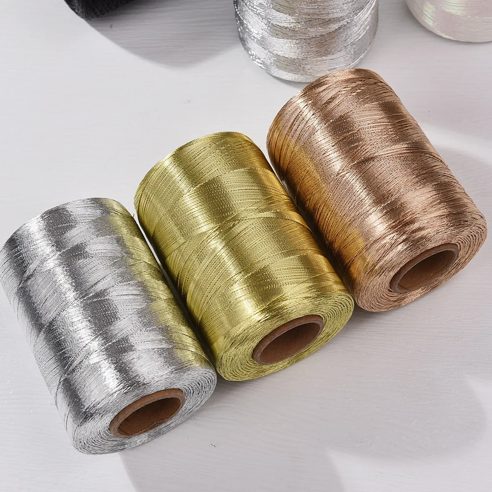 Lustrous Metallic Gold & Silver Macrame Thread - 1mm x 450m for DIY Crafting and Braiding