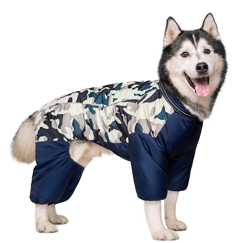 

Pet Dog Clothes Winter Fleece Lined Padded Warm Keeping Winter Clothing Medium Large Dog Waterproof Reflective Dog Cotton Sports