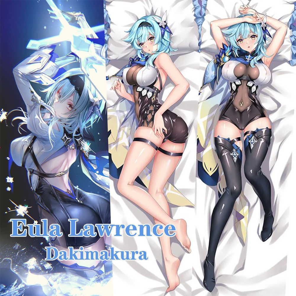 Eula Lawrence Double-Sided Printed Pillowcase Genshin Impact Character Hugging Body Pillow Case Anime Cosplay Dakimakura Covers sbluucosplay anime genshin impact eula lawrence cosplay shoes boots