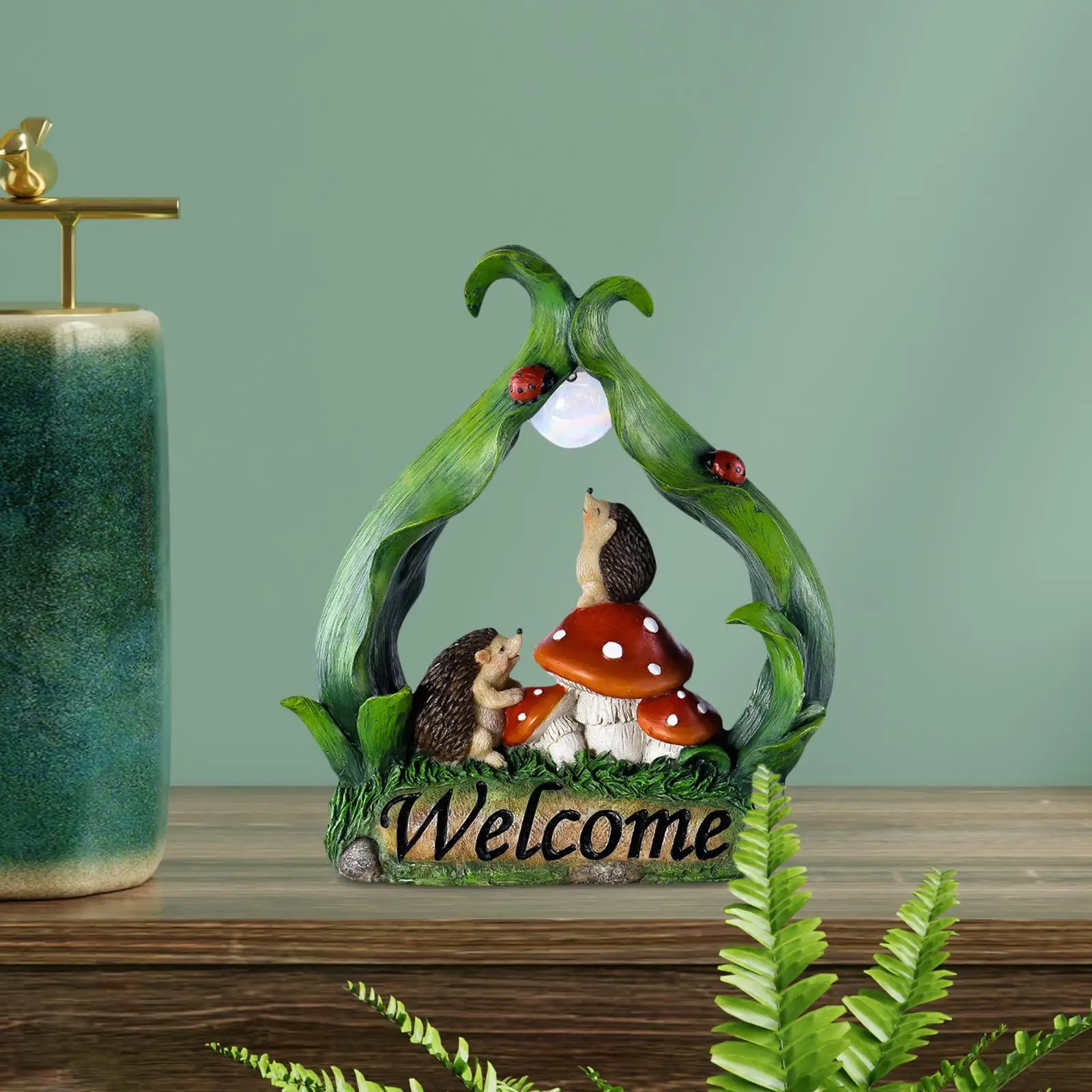 

LED Welcome Figurine Garden Solar Lamp Solar Lighting Ornament Sculpture Art