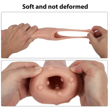 Faked Flesh thicken PenisFor Men Dildo Extender Condoms Cock Rings Sleeve Sex Toys for male Cock Enlargement Pump 27CM long 6