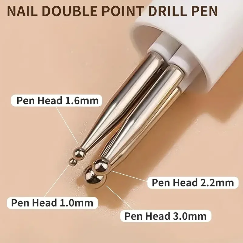 4 in 1 Nail Art Dotting Tools Nail Art Tip Dot Paint Manicure Kit Rotatable Ballpoint Drill Pen Dotting Tools Nail Point Pen 4