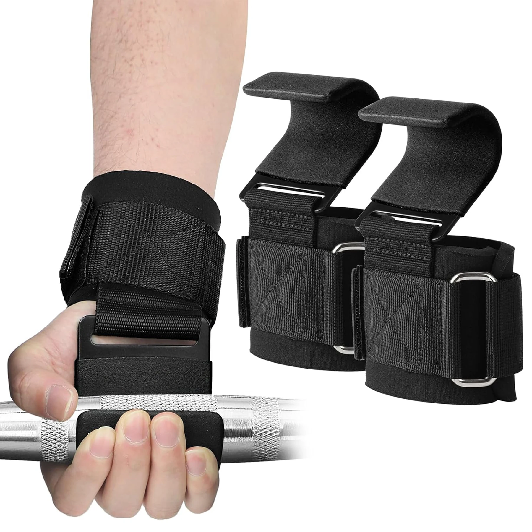 Weight Lifting Hooks Fitness Pair for Men & Women Powerlifting Gym Lifting Straps Pull Up Hooks
