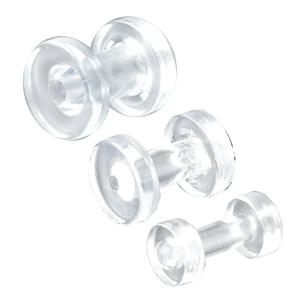 1 Paar farbige Acryl-Ohrstöpsel und Tunnel, transparent, grün, schwarz, Ohrmessgeräte, 2–24 mm Schraube, Ohr-Expander, Sterchers, Piercing-Schmuck – Detail 4