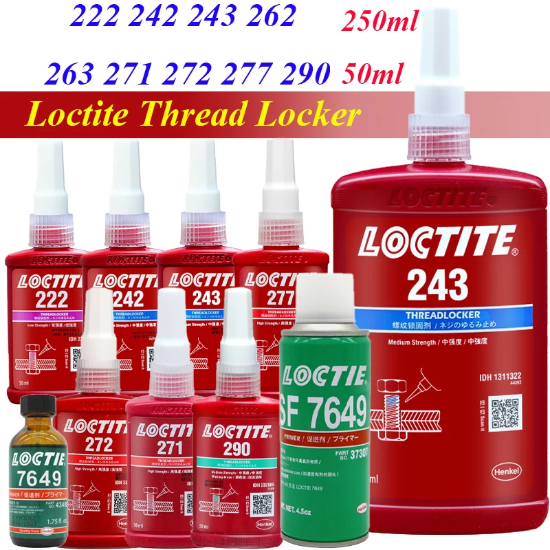 Винт диаметром 50 мл Loctite 222 242 243 262 263 271 272 277 клей для фиксации резьбы винтовой