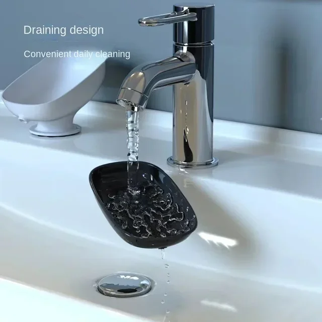 Portasapone a ventosa con acqua di scarico per portasapone da bagno Porta spugna Kithcen Contenitore per sapone Forniture per il bagno 5