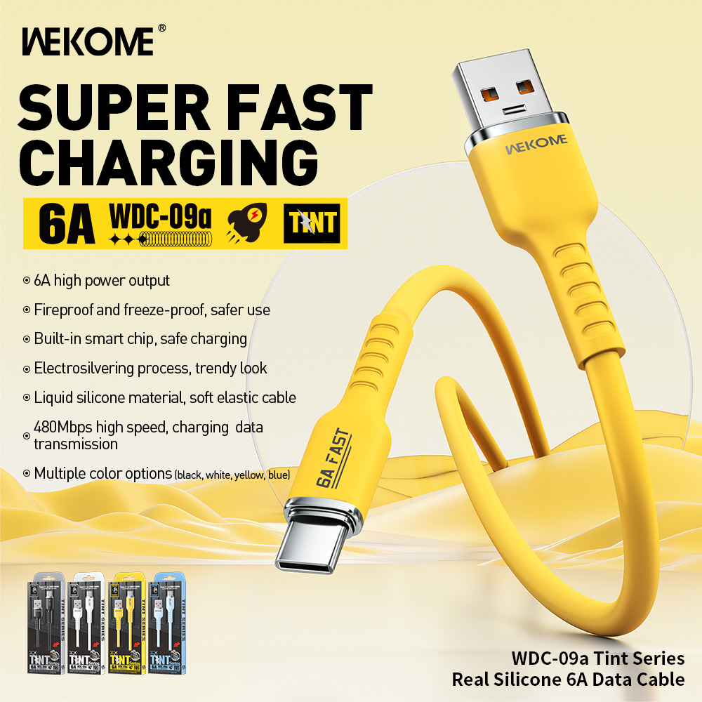 WEKOME 100W Type C Fast Charging Liquid Silicone Cable iPhone 15 Charging Cable Data Transmission Cord for iPhone Xiaomi Samsung