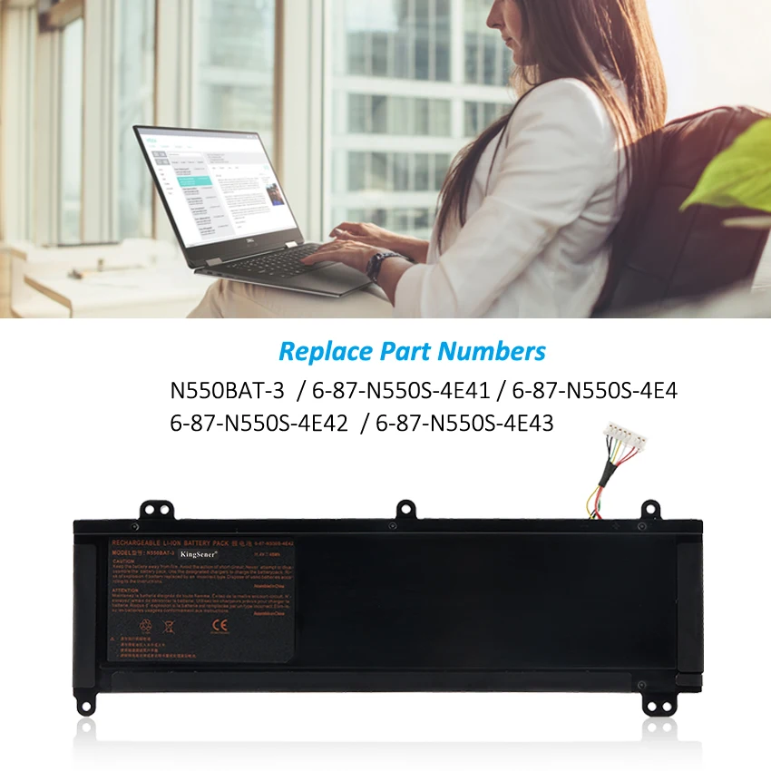 Bateria do Portátil Ajuste para o Netbook N550rc N550rn rc N551 rn rc F57-d1 d2 d3 d4 D5r 687-n550s4e42 11.4v 48wh Kingsener-n550bat3 - Imagem 2