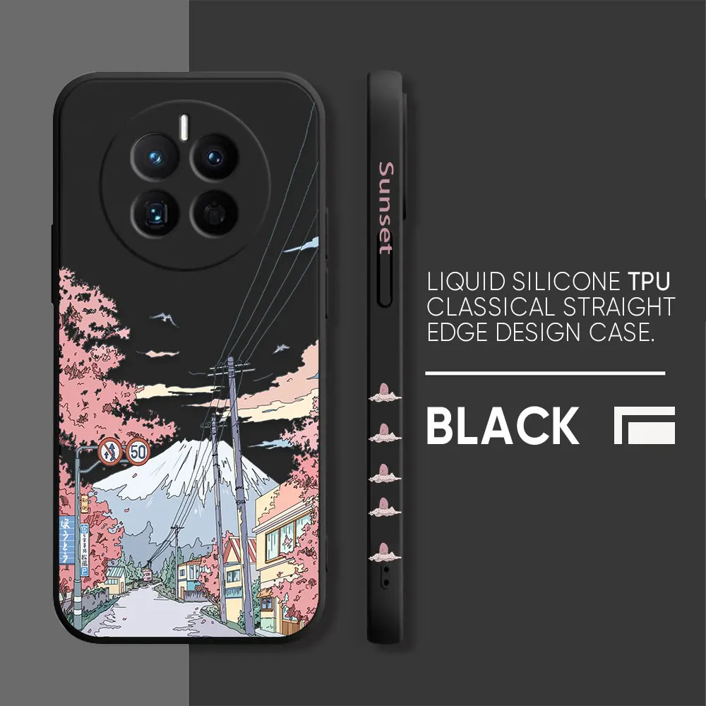 thumbnail image 1 of Phone Case For Huawei MATE 20 20X 30 40 50 P20 P30 P40 P50 10 PRO PLUS Case Cover Funda Cqoue Shell Sunset Maple Snow Mountains, 1 of 5