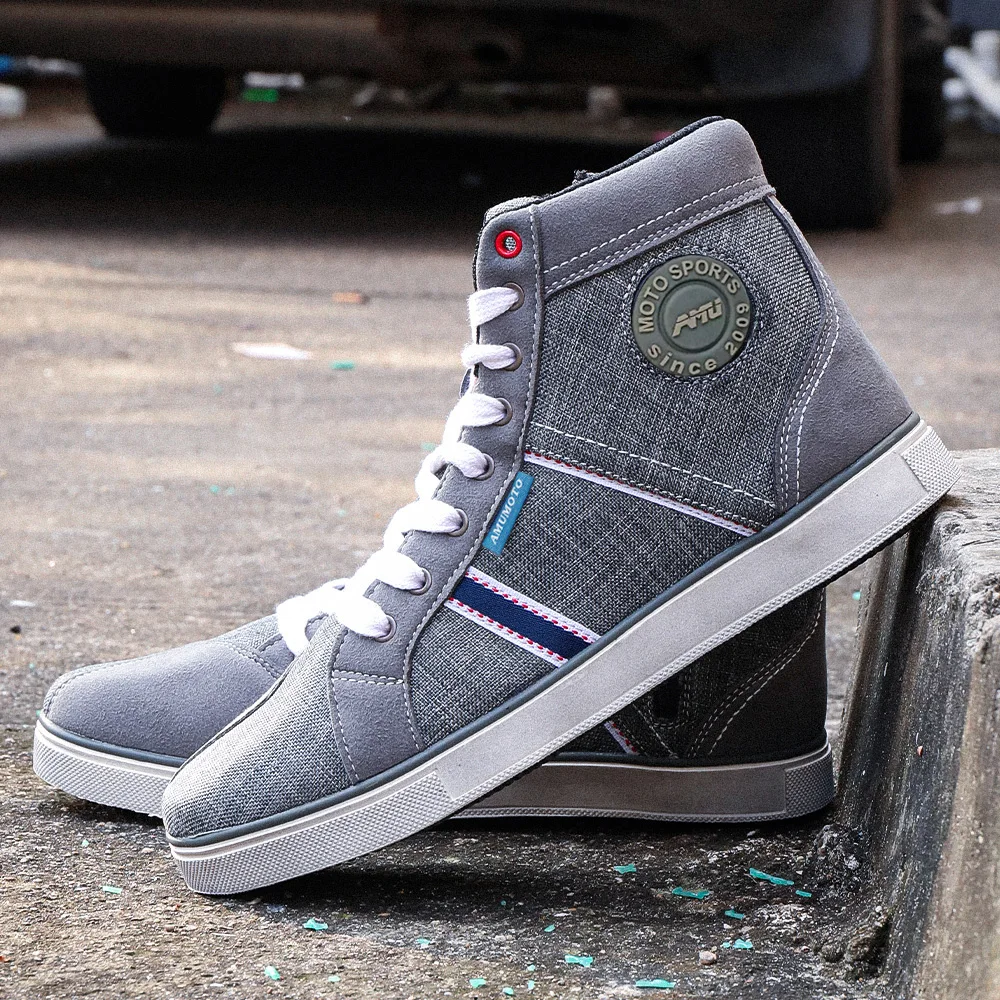 Fashion Motorcycle Boots Men Women Bota Breathable Biker Boots Street Racing Casual Motorbike Riding Shoes