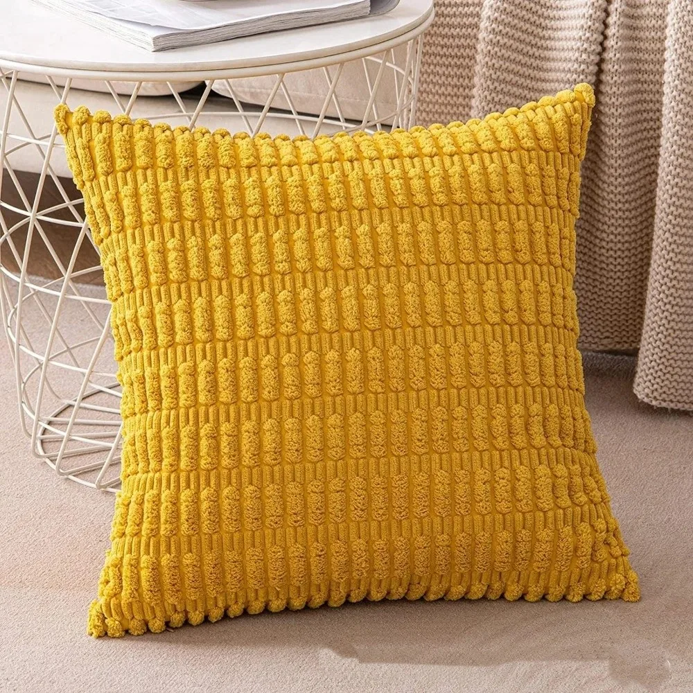 2 pieces/set Soft Corduroy Pillowcase Striped Design Velvet Texture Throw Pillow Reversible Sided Pillow Covers Living Room