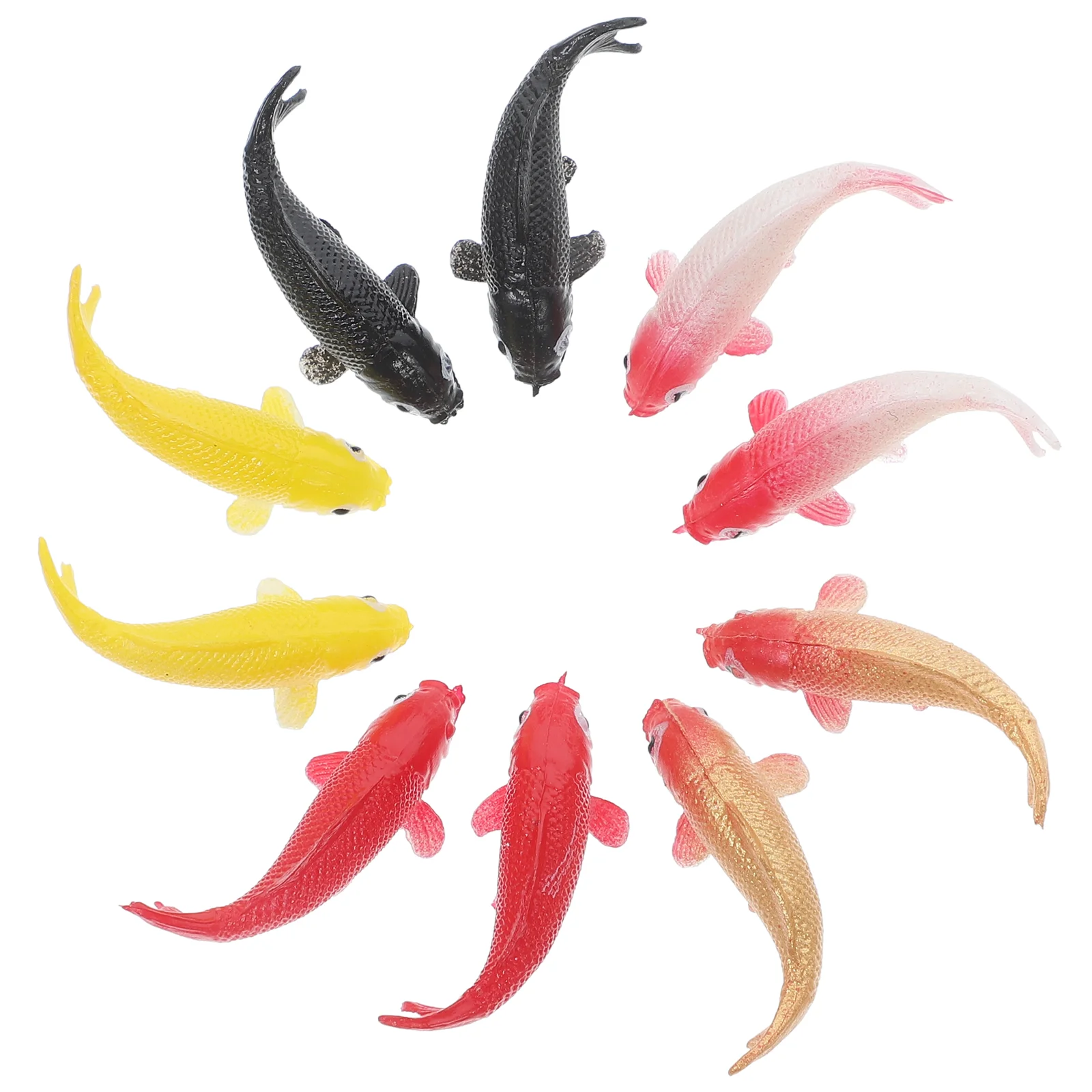 10 Pcs Miniature Koi Fish Model Artificial Goldfish Toy Resin Figurines Decorative naments For Garden Pet Supplies Fish Tank